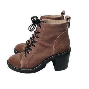 DOLCE VITA Bardot Velvet Pink Y2K Style Combat Boots Lace Up Boots Size 7